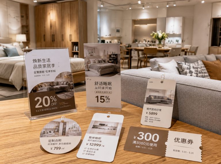 雄县家具门店单页海报与吊牌